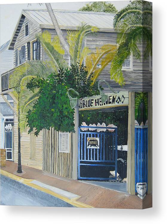 key West Canvas Print featuring the painting Key West Blue Heaven by John Schuller