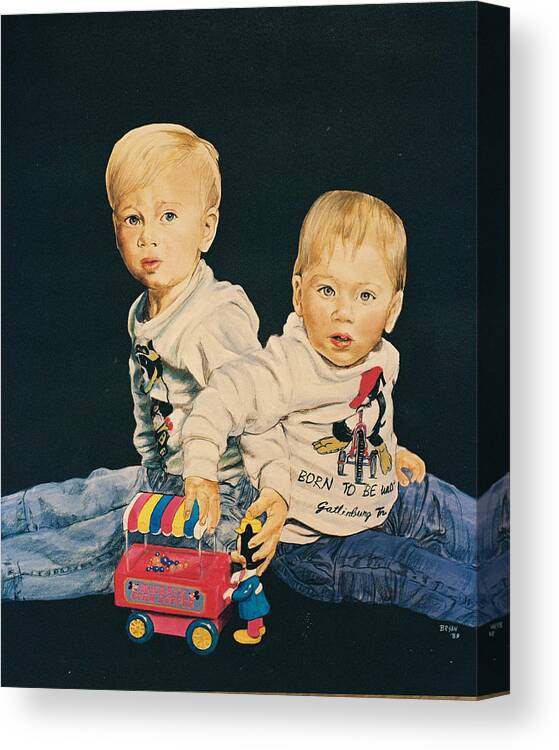 Kids Canvas Print featuring the painting Kids by Bryan Bustard