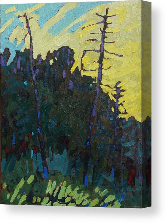 2006 Canvas Print featuring the painting Killbear Lookout Point Sunrise by Phil Chadwick