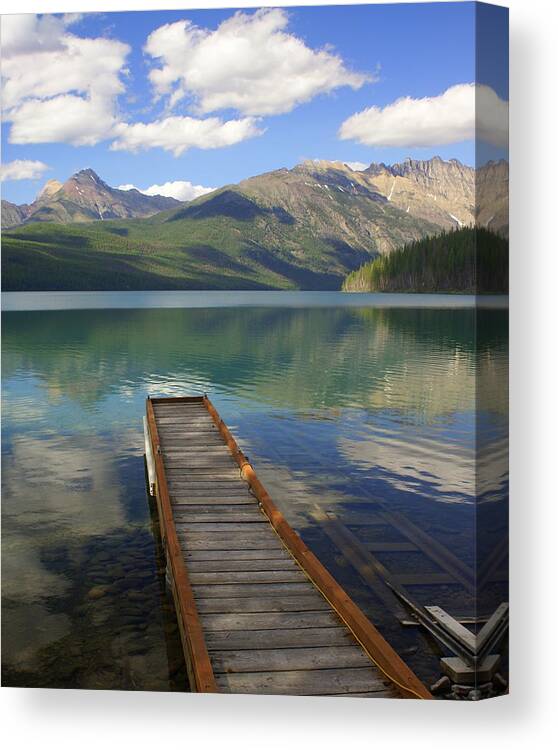 Glacier National Park Canvas Print featuring the photograph Kintla Lake Dock by Marty Koch