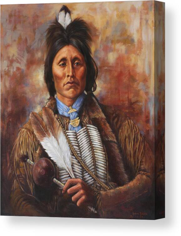 Native American Canvas Print featuring the painting Kiowa by Harvie Brown