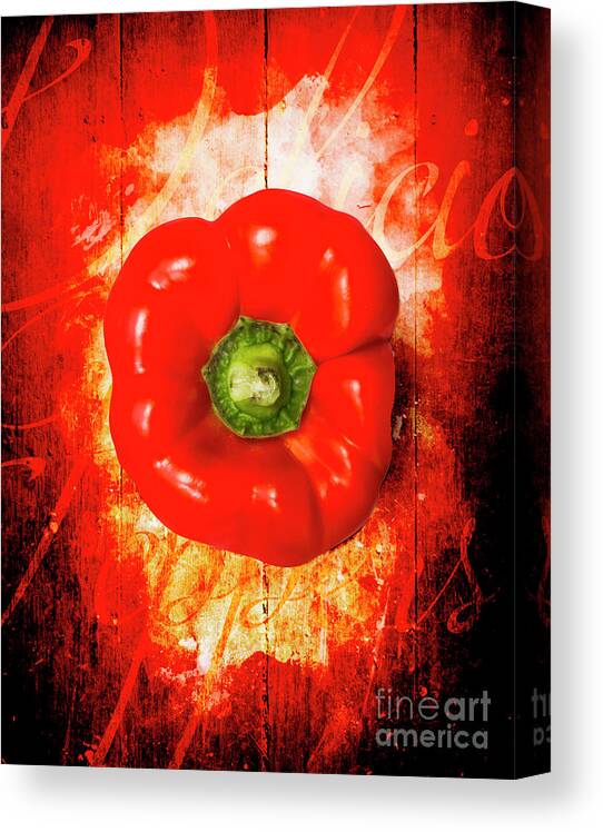 Kitchen Canvas Print featuring the photograph Kitchen red pepper art by Jorgo Photography