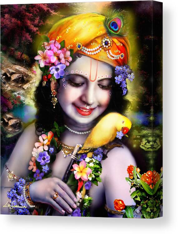 Krishna with parrot Canvas Print / Canvas Art by Lila Shravani - Fine Art  America