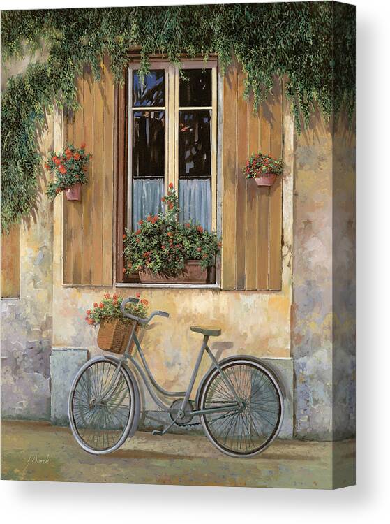 Bike Canvas Print featuring the painting La Bicicletta by Guido Borelli