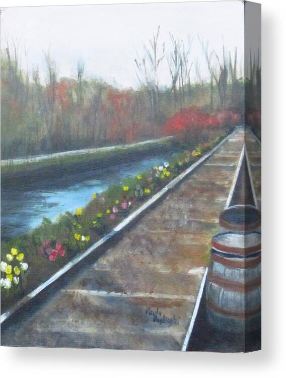 Lambertville Canvas Print featuring the painting Lambertville RR #2 by Paula Pagliughi