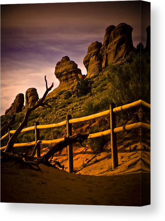 Moab Utah Canvas Print featuring the photograph Landscape Arch 3 by Mickey Clausen