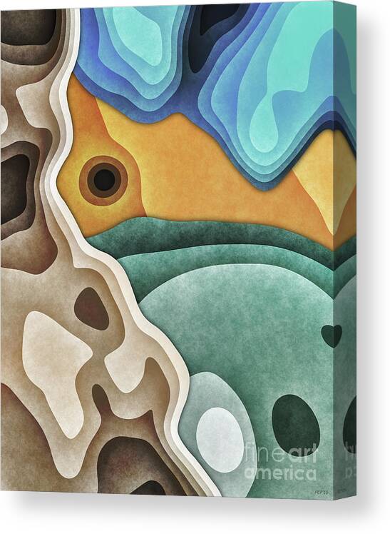 Earth Tones Canvas Print featuring the digital art Landscape of Layers by Phil Perkins