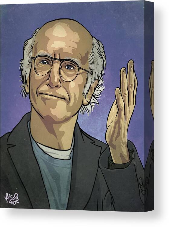 Larry David Canvas Print featuring the drawing Larry David by Miggs The Artist