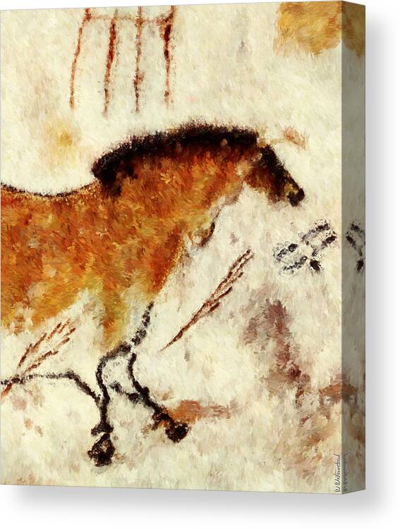Lascaux Prehistoric Horse Canvas Print featuring the digital art Lascaux Prehistoric Horse Detail by Weston Westmoreland