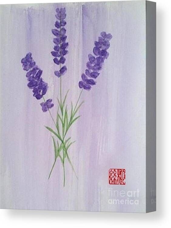 Lavender Canvas Print featuring the painting Lavender by Margaret Welsh Willowsilk