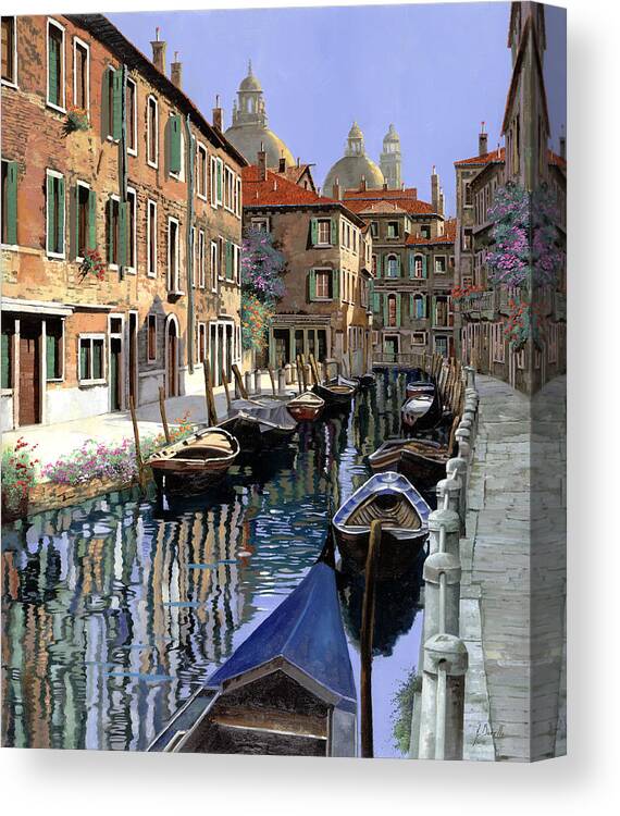 Venice Canvas Print featuring the painting Le Barche Sul Canale by Guido Borelli