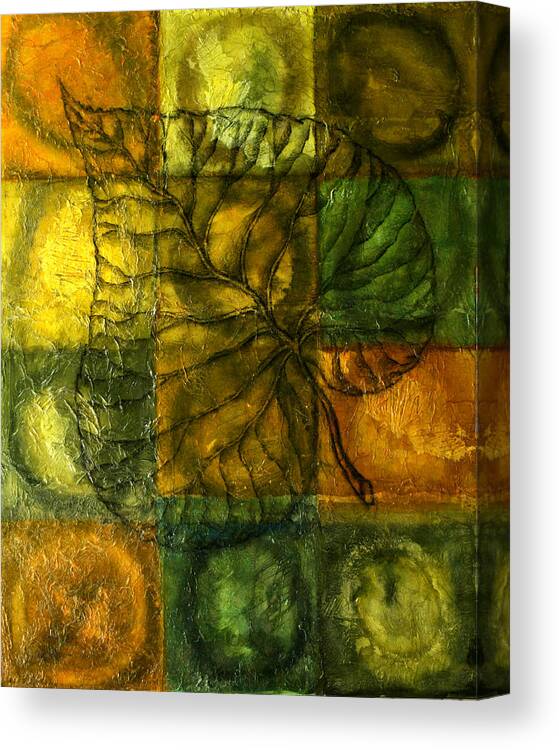 Autumn Canvas Print featuring the painting Leaf Whisper by Leon Zernitsky