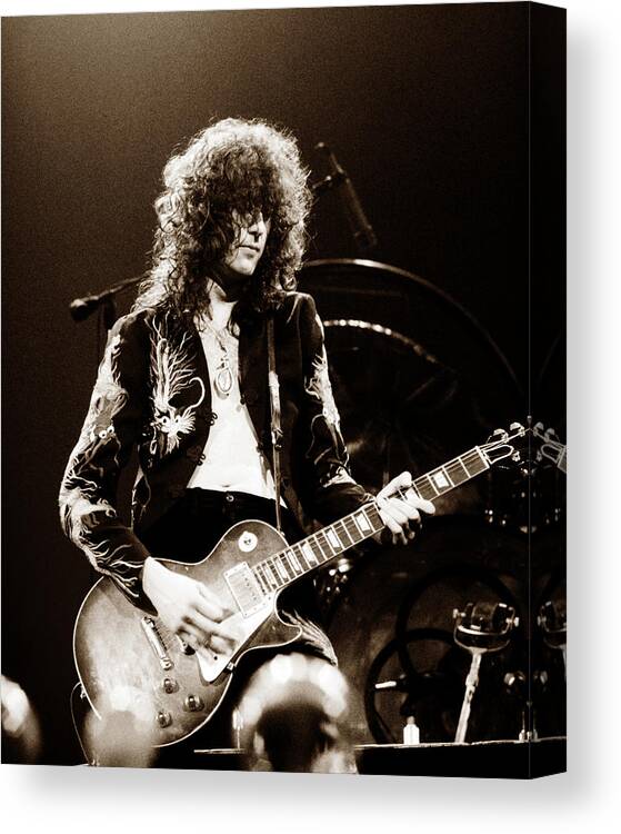 Jimmy Page Canvas Print featuring the photograph Led Zeppelin - Jimmy Page 1975 #1 by Chris Walter