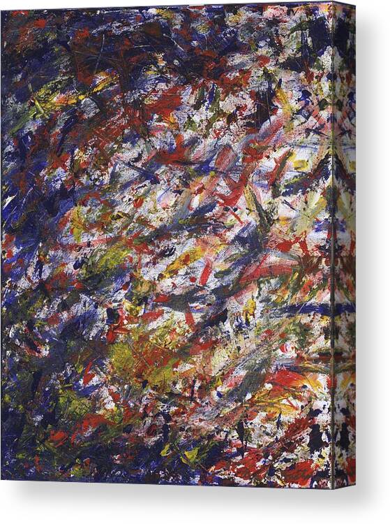 Abstract Expression Canvas Print featuring the painting Let It Go - Panel 2 of Triptych by Angela Bushman