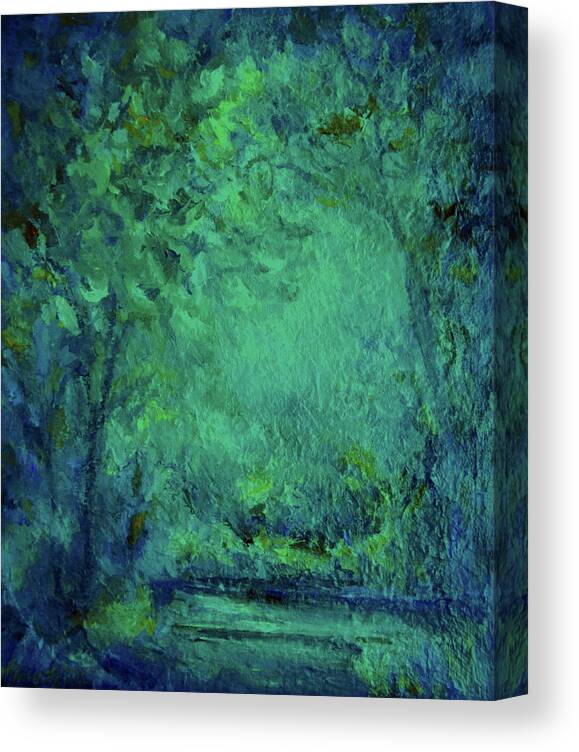 Impressionism Canvas Print featuring the painting Light in the Forest by Mary Wolf