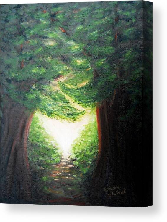 Forest Canvas Print featuring the painting Light of Hope by Natascha de la Court