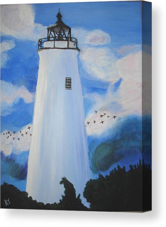 Lighthouse Canvas Print featuring the painting Lighthouse by Rita Tortorelli