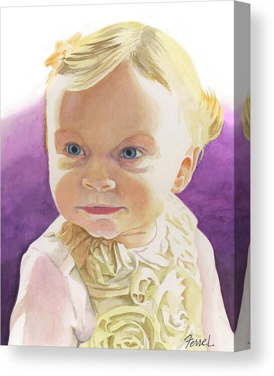 Child Canvas Print featuring the painting Lillian by Ferrel Cordle