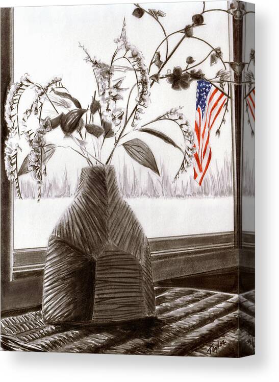 Patriotic Canvas Print featuring the drawing Lincoln Ave by Laura Taylor