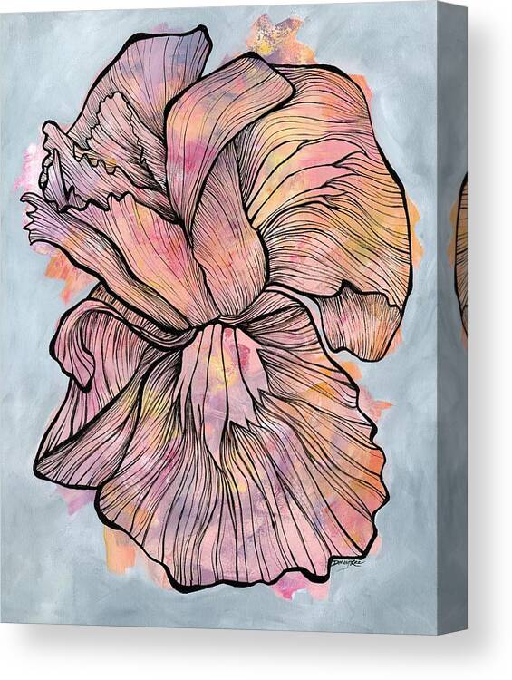Flower Canvas Print featuring the painting Lines and Layers by Darcy Lee Saxton