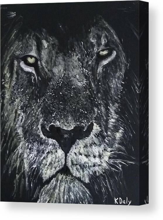 Lion Canvas Print featuring the painting Lion by Kevin Daly