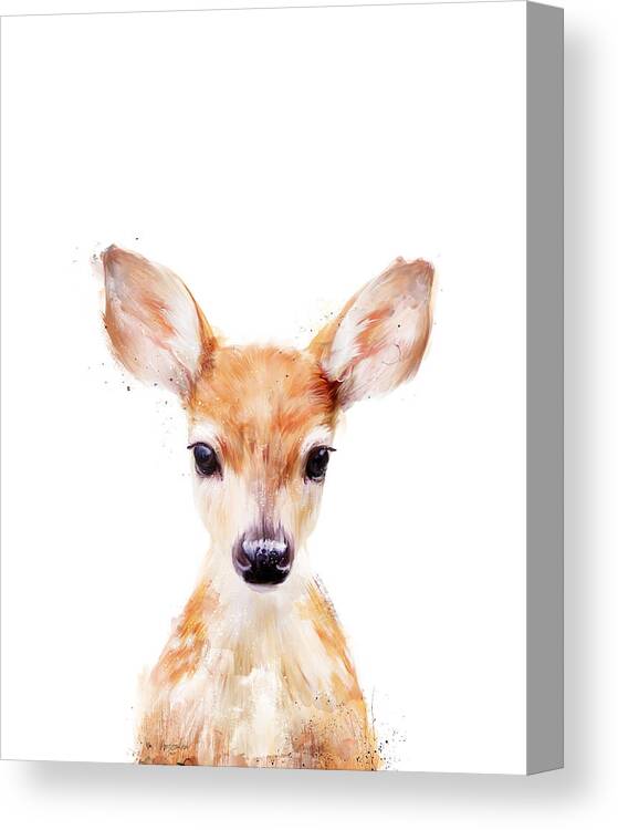 Fawn Canvas Print featuring the painting Little Deer by Amy Hamilton