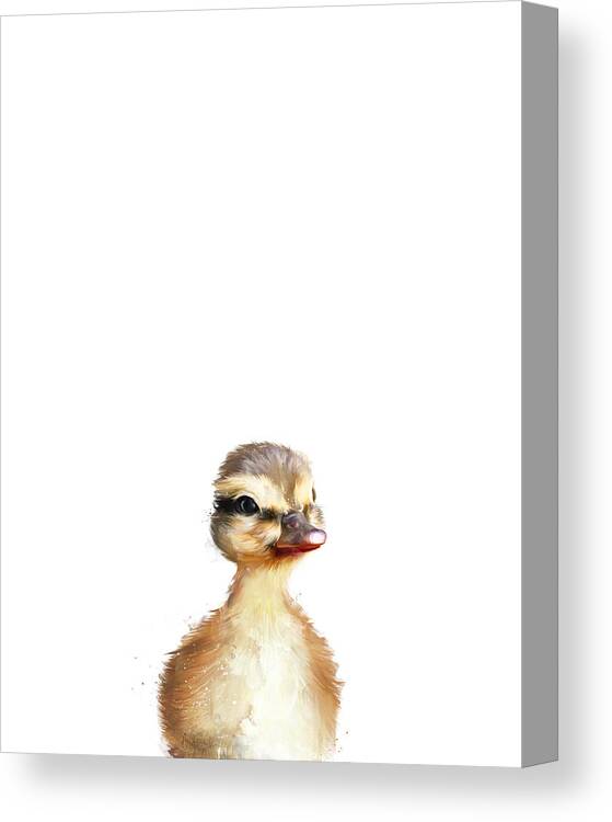 Duck Canvas Print featuring the painting Little Duck by Amy Hamilton