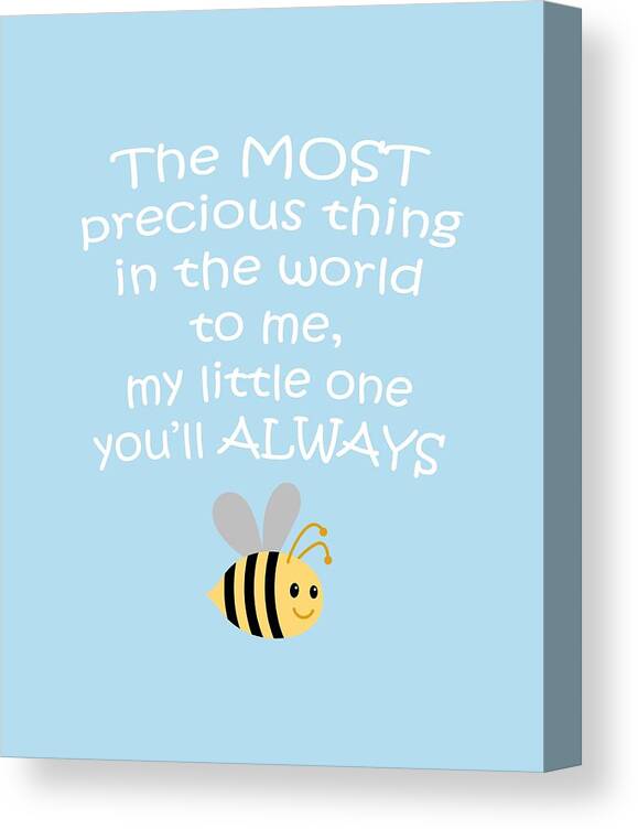 Child Canvas Print featuring the digital art Little One Blue by Inspired Arts