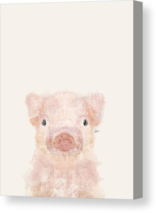 Pig Canvas Print featuring the painting Little Pig by Bri Buckley