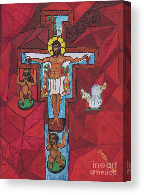 Christ Canvas Print featuring the painting Living Christ Ascending by Dean Robinson