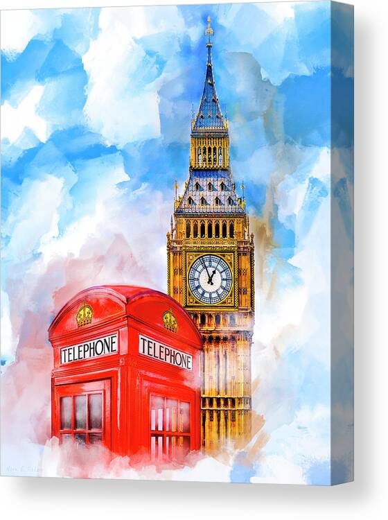 London Canvas Print featuring the mixed media London Dreaming by Mark E Tisdale