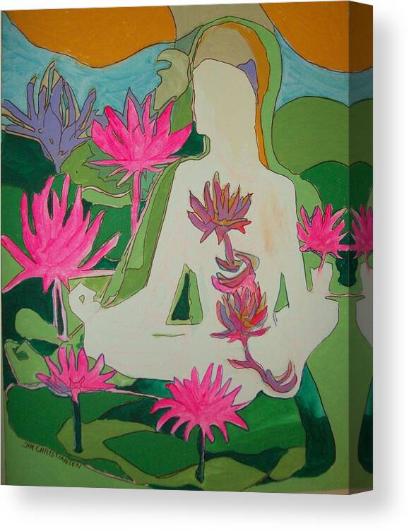 Lotus Canvas Print featuring the painting Lotus by James Christiansen