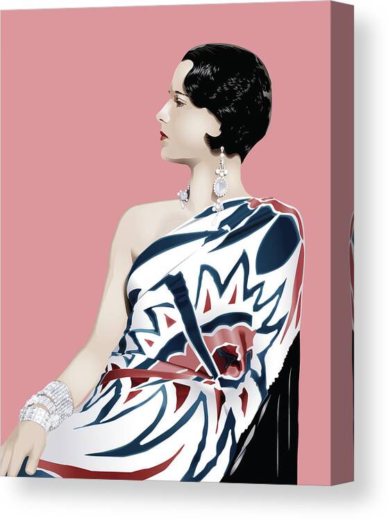 Louise Brooks Official Canvas Print featuring the digital art Louise Brooks in Hollywood by Louise Brooks