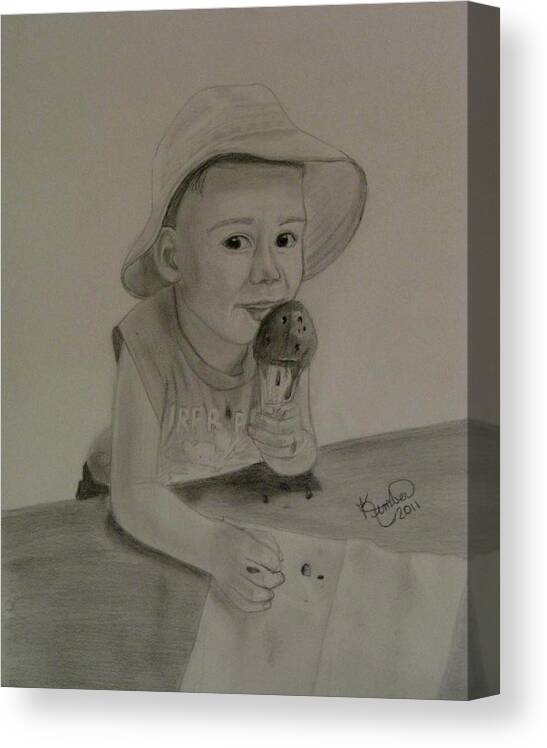 Portrait Drawing Canvas Print featuring the drawing Love those summer treats... by Kimber Butler