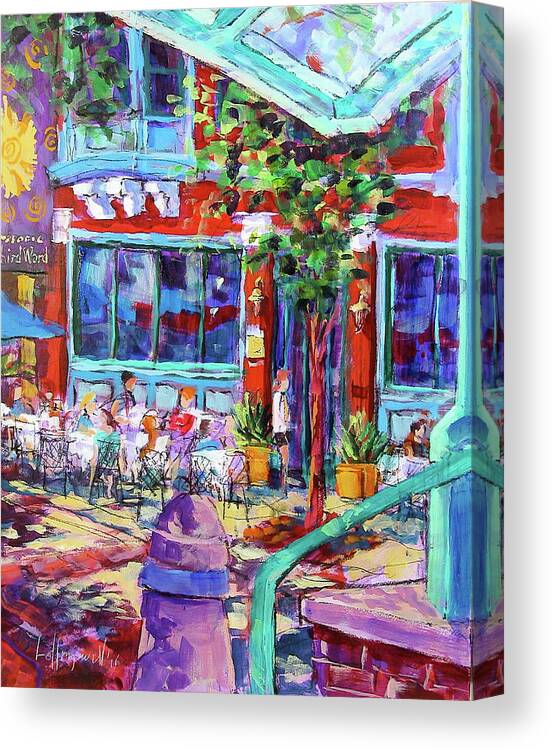 Painting Canvas Print featuring the painting Lunch Alfresco by Les Leffingwell