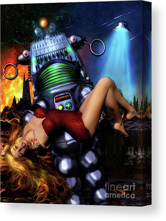 Lust In Space Canvas Print featuring the digital art Lust in Space by Shanina Conway