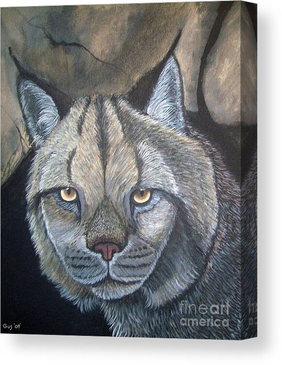 Lynx Canvas Print featuring the painting Lynx by Nick Gustafson