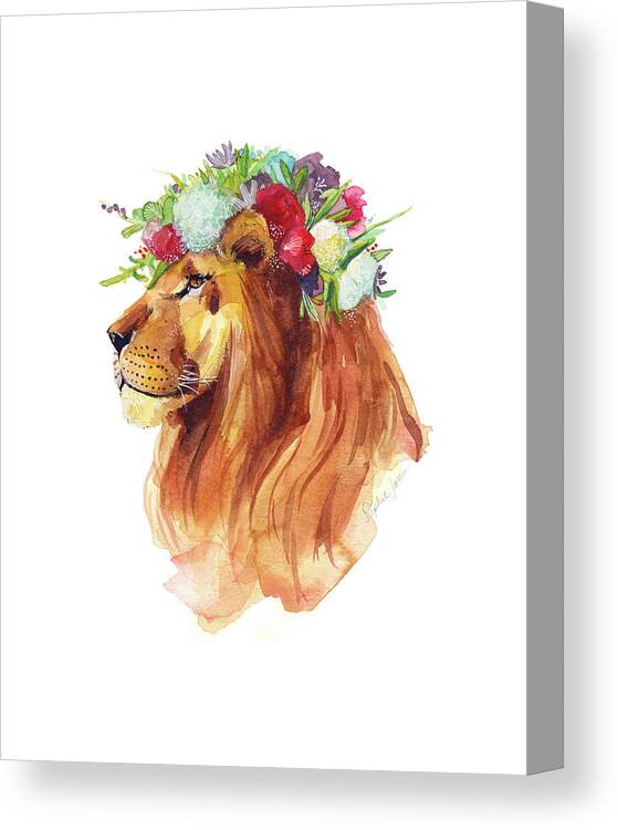 Lion Canvas Print featuring the painting Lyon Pride by Stephie Jones