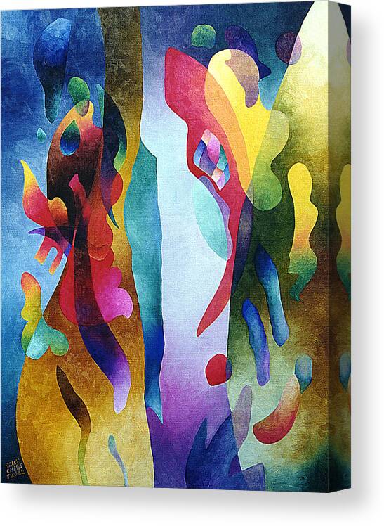 Abstract Canvas Print featuring the painting Lyrical Grouping by Sally Trace