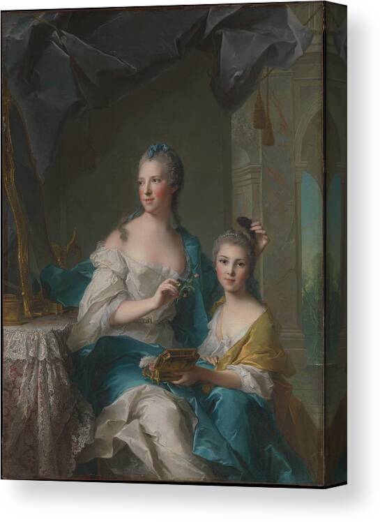 Jean Marc Nattier (french Canvas Print featuring the painting Madame Marsoler with daughter by MotionAge Designs