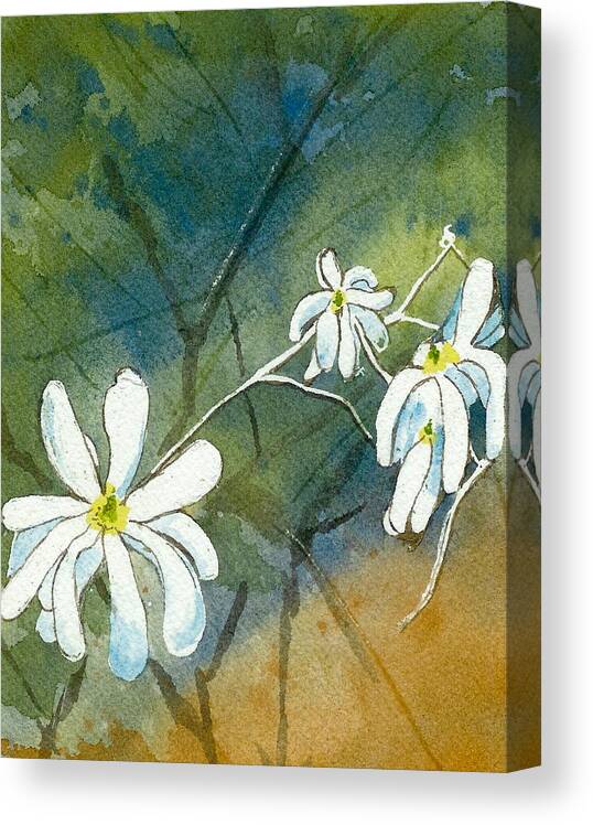 Magnolias Canvas Print featuring the painting Magnolia 3 of 3 by Lynn Babineau