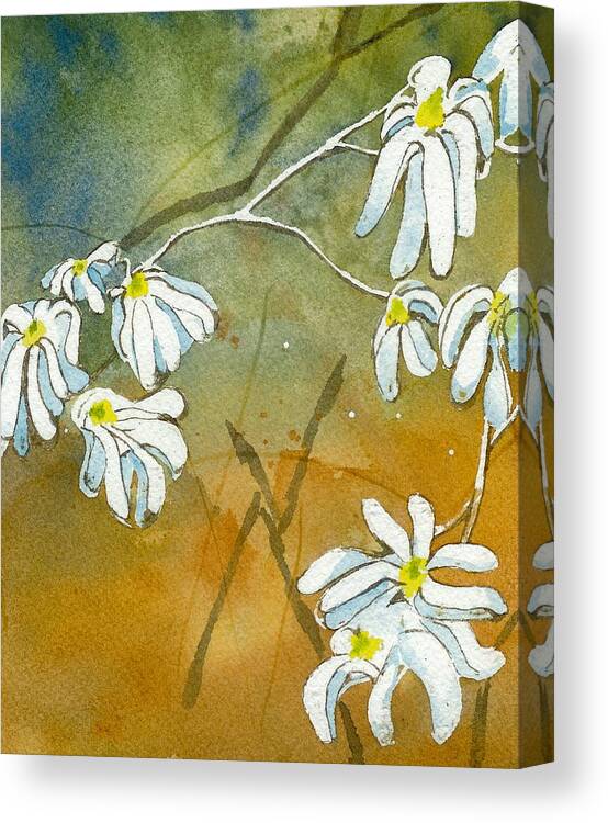 Magnolias Canvas Print featuring the painting Magnolias 2 of 3 by Lynn Babineau