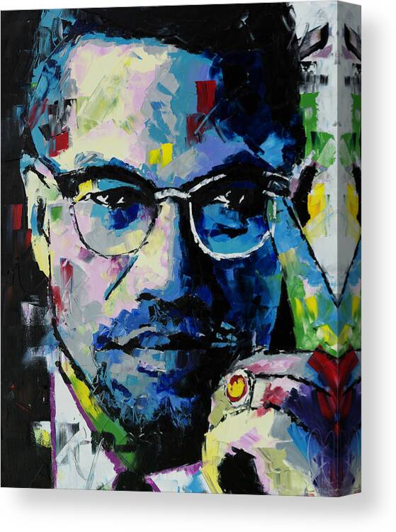 Malcolm X Canvas Print featuring the painting Malcolm X by Richard Day