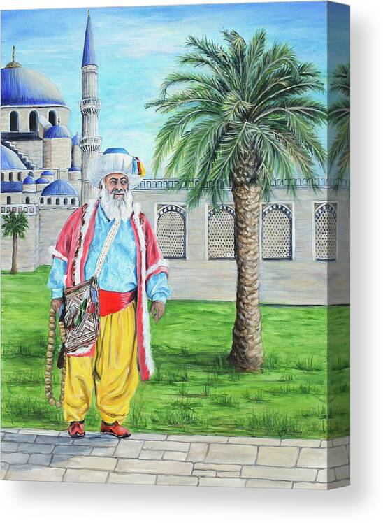 Istanbul Canvas Print featuring the painting Man of Istanbul by Bonnie Peacher