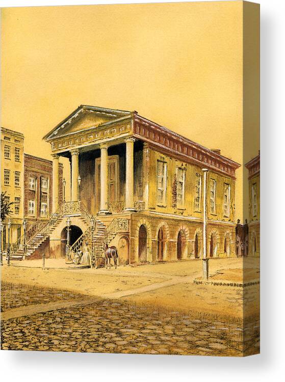 Market Hall Canvas Print featuring the painting Market Hall by Thomas Hamm