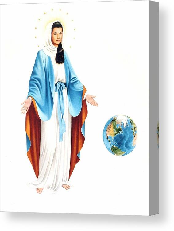 Holy Canvas Print featuring the painting Mary by Conrad Mieschke
