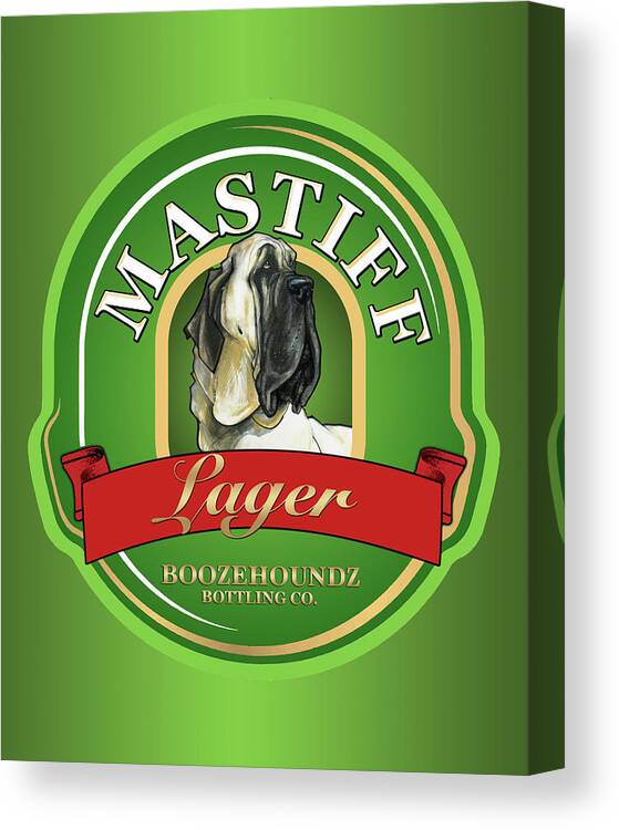 Beer Canvas Print featuring the drawing Mastiff Lager by John LaFree