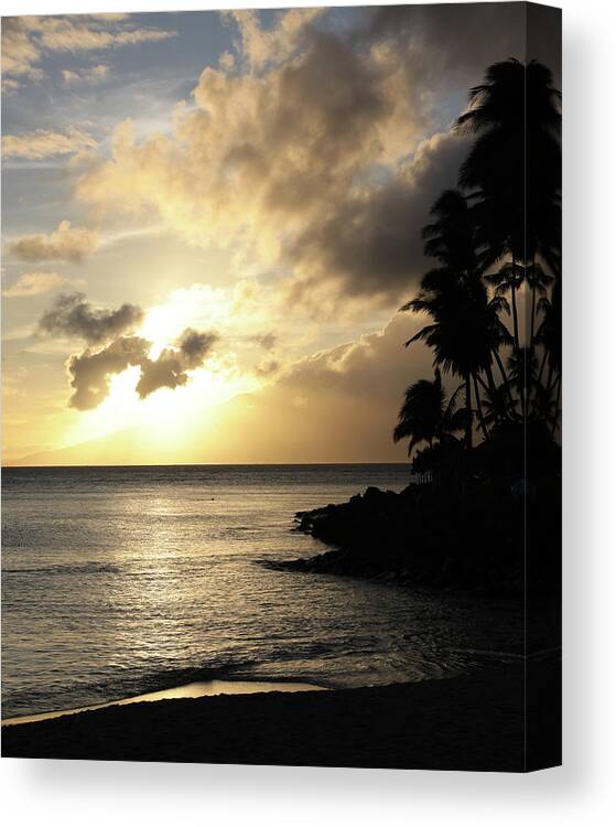 Nature Canvas Print featuring the photograph Maui Sunset Vertical by Harold Rau