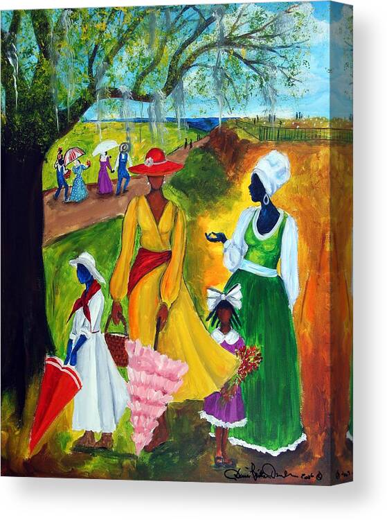 Gullah Canvas Print featuring the painting Decoration Day by Diane Britton Dunham