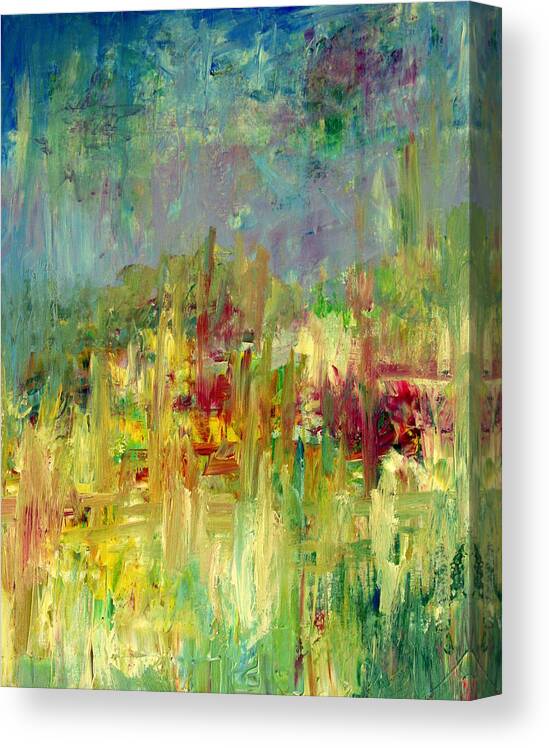 Abstract Canvas Print featuring the painting Memories of Grandmothers Flower Garden by Julie Lueders 